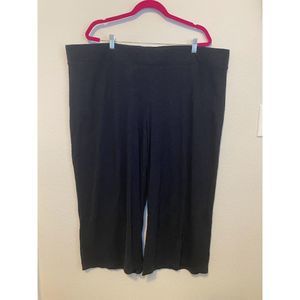 NWT PureJill Woman's Easy Knit Crop-Wide Leg Linen Blend Pants Stretch 4X